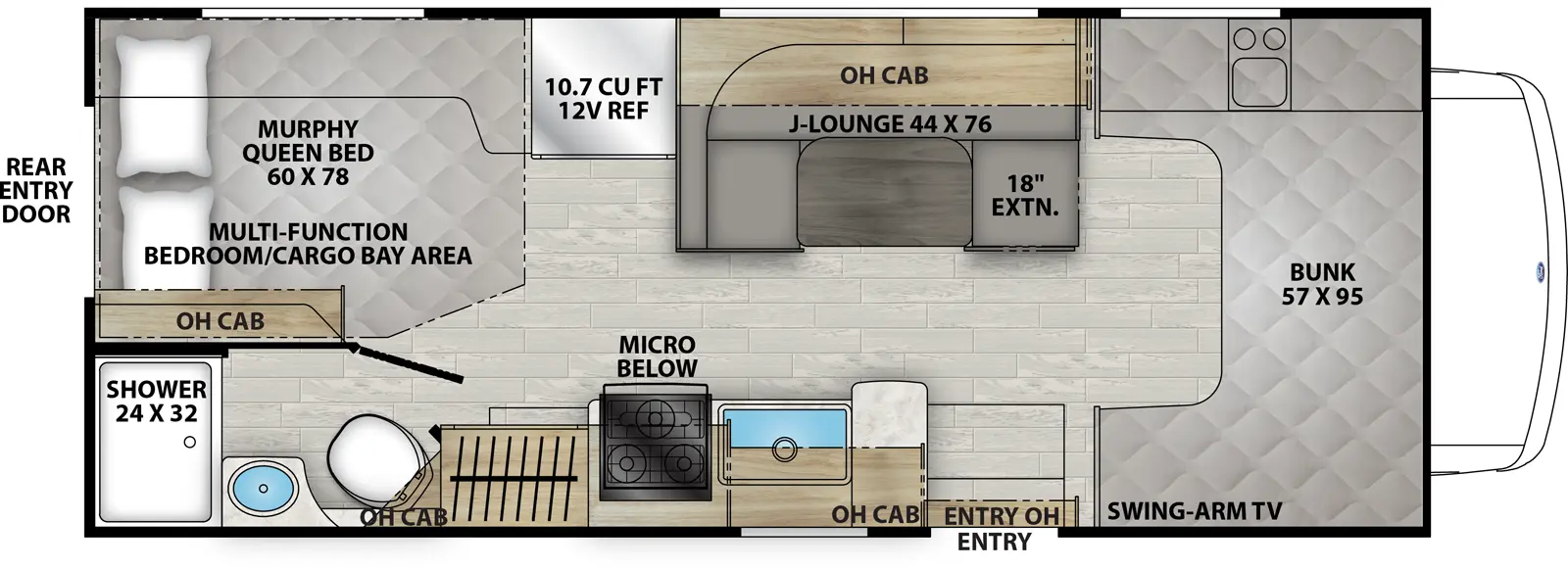 Leprechaun 220XG - Ford E-350 Floorplan